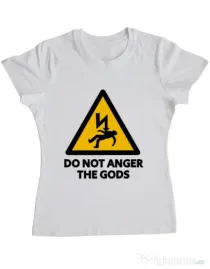 Tricou ADLER dama Do not anger the gods Alb