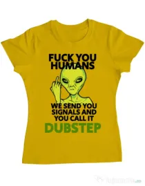 Tricou ADLER dama Dubstep alien Galben