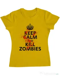 Tricou ADLER dama Kill zombies Galben