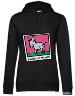 Hoodie dama cu gluga Photo of my ass Negru