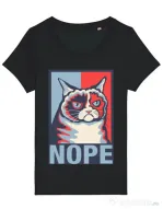 Tricou STANLEY STELLA dama Grumpy cat Nope Negru