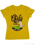 Tricou ADLER dama See my nuts Galben