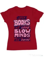 Tricou ADLER dama Open books Rosu