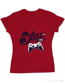 Tricou ADLER dama Stay up late Rosu