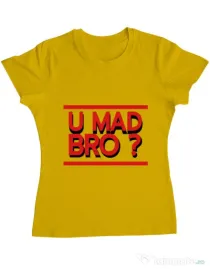 Tricou ADLER dama U mad bro? Galben
