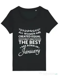 Tricou STANLEY STELLA dama The best women are born in January Negru