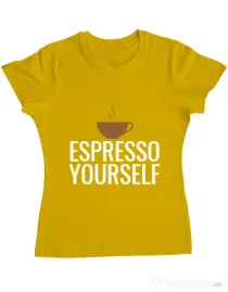 Tricou ADLER dama Espresso yourself Galben