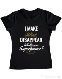 Tricou ADLER dama I make wine disappear Negru