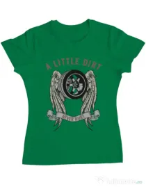 Tricou ADLER dama A little dirt Verde mediu