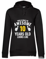 Hoodie dama cu gluga Awesome birthday Negru