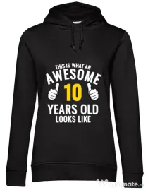 Hoodie dama cu gluga Awesome birthday Negru