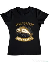 Tricou ADLER dama Fish forever Negru