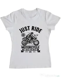 Tricou ADLER dama Just ride Alb