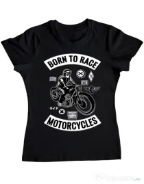 Tricou ADLER dama Born to race Negru
