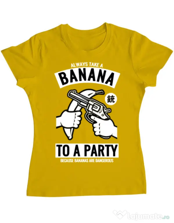 Tricou ADLER dama Banana Party Galben