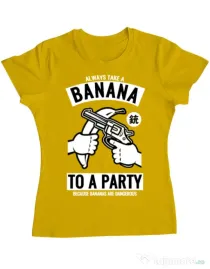 Tricou ADLER dama Banana Party Galben