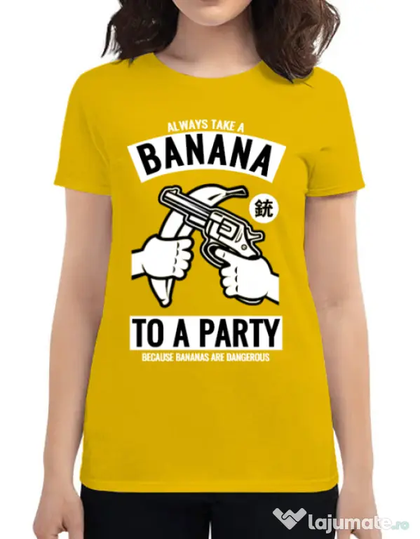 Tricou ADLER dama Banana Party Galben