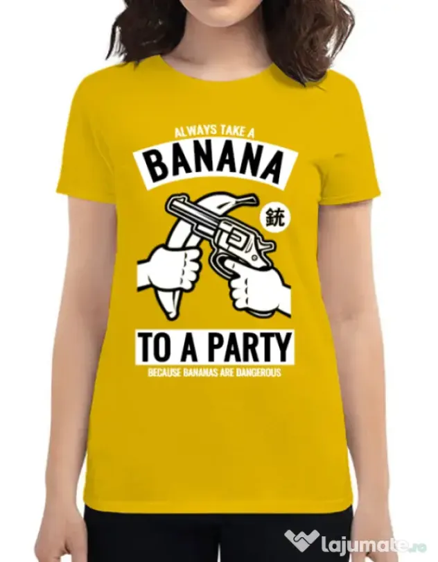 Tricou ADLER dama Banana Party Galben