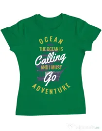 Tricou ADLER dama Ocean adventure Verde mediu