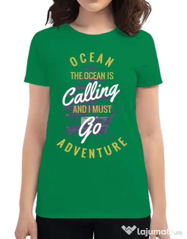 Tricou ADLER dama Ocean adventure Verde mediu