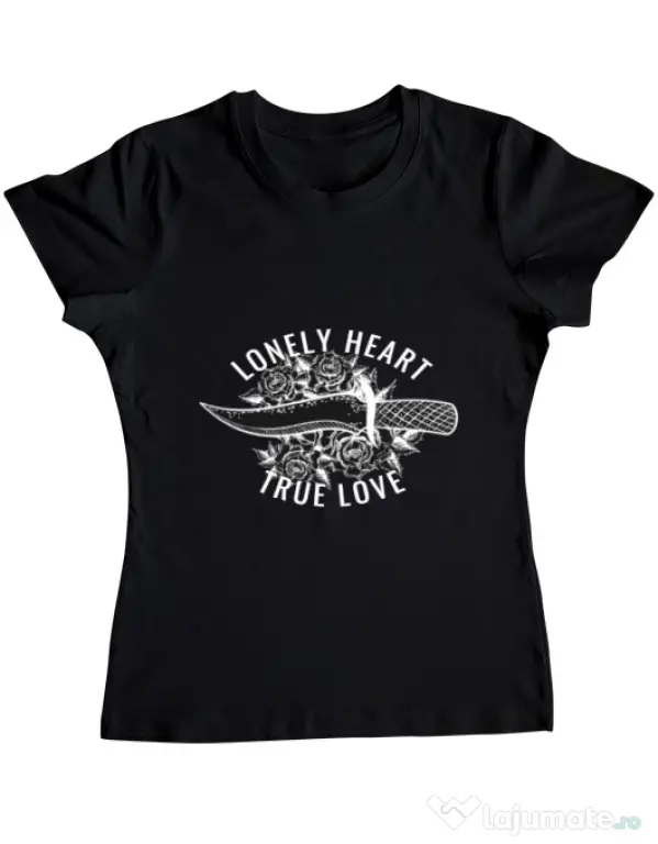 Tricou ADLER dama Lonely heart Negru