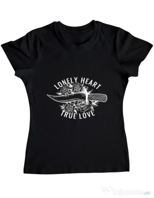Tricou ADLER dama Lonely heart Negru