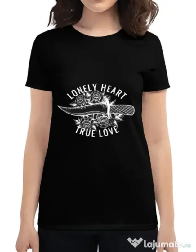 Tricou ADLER dama Lonely heart Negru