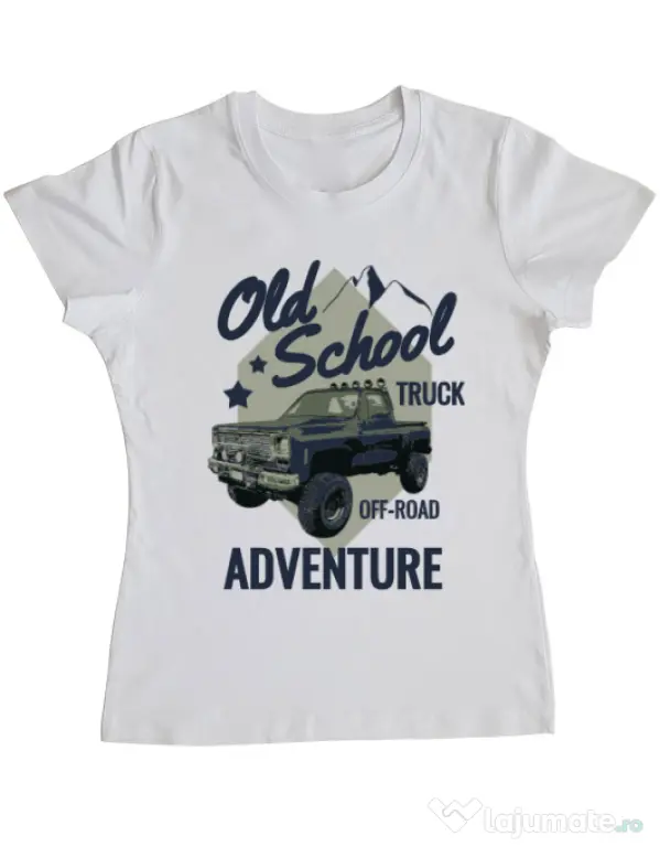 Tricou ADLER dama Off-road truck Alb