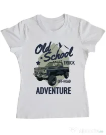 Tricou ADLER dama Off-road truck Alb