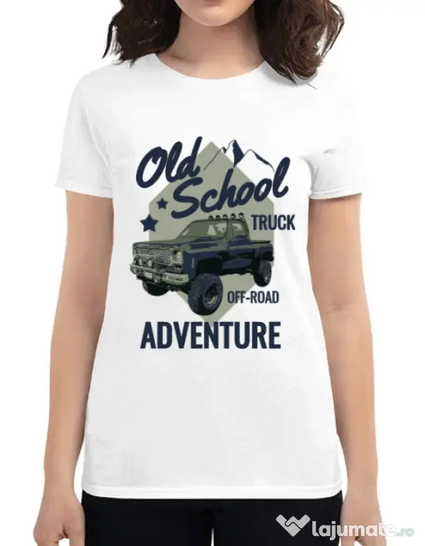 Tricou ADLER dama Off-road truck Alb