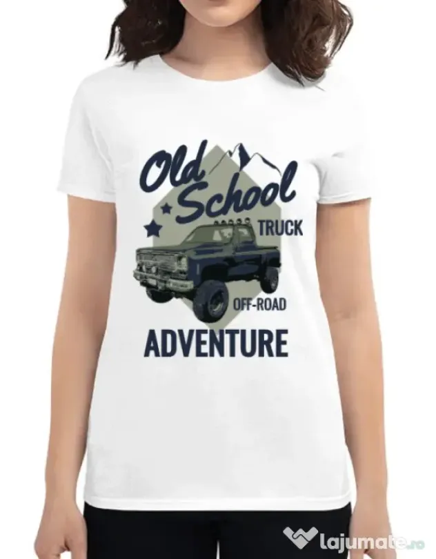 Tricou ADLER dama Off-road truck Alb