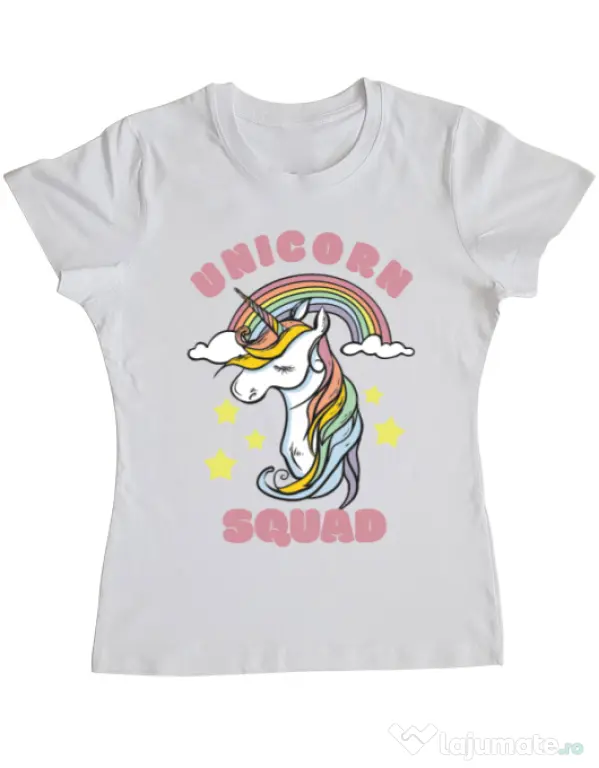 Tricou ADLER dama Unicorn squad Alb
