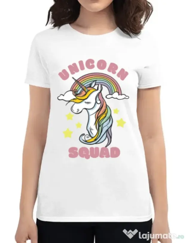 Tricou ADLER dama Unicorn squad Alb
