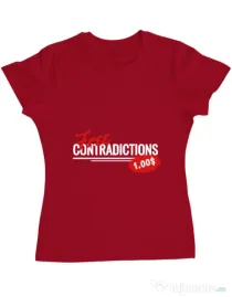 Tricou ADLER dama Free contradictions Rosu