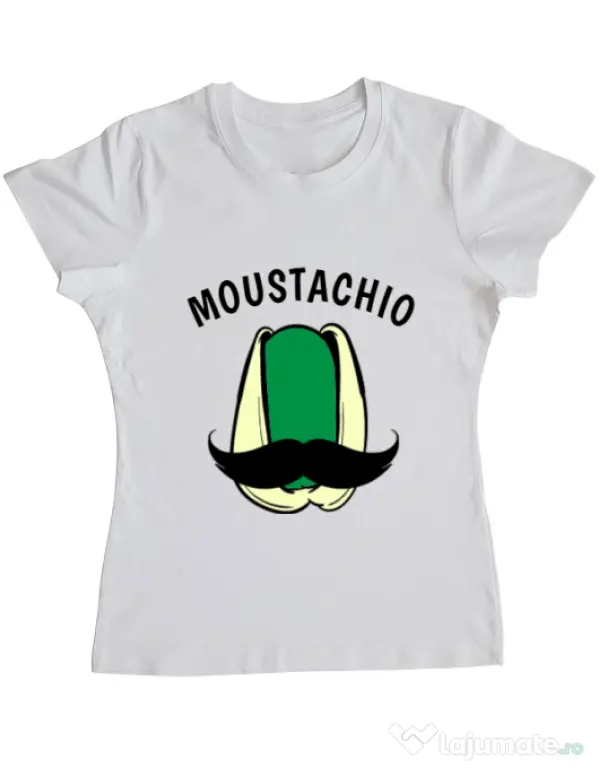 Tricou ADLER dama Moustachio Alb