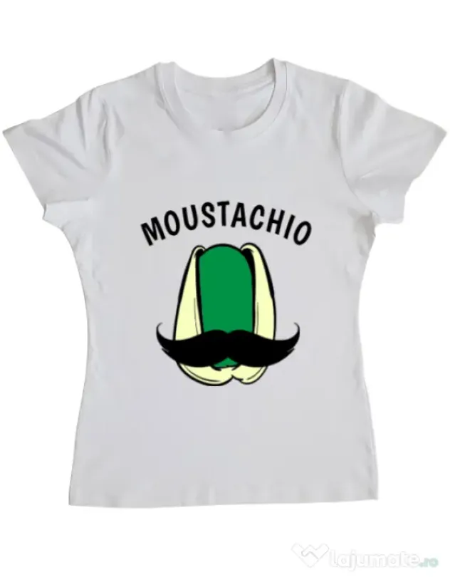 Tricou ADLER dama Moustachio Alb