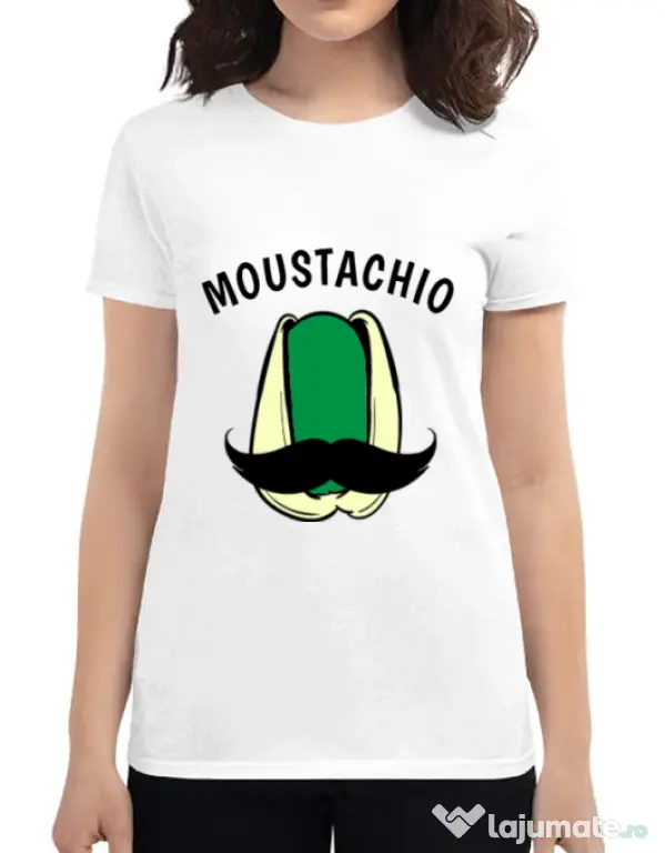 Tricou ADLER dama Moustachio Alb