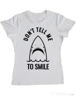 Tricou ADLER dama Sad shark Alb