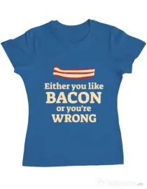Tricou ADLER dama Bacon lover Albastru azuriu
