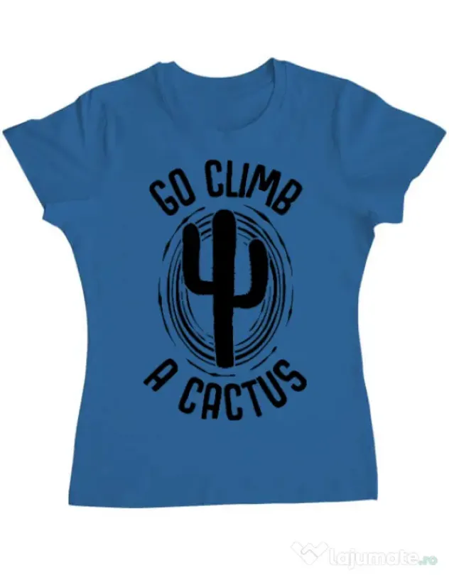 Tricou ADLER dama Go climb a cactus Albastru azuriu