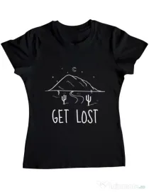 Tricou ADLER dama Get lost Negru