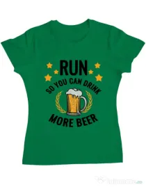 Tricou ADLER dama Drinking more beer Verde mediu