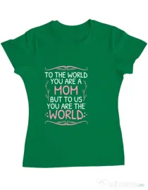 Tricou ADLER dama You are the world Verde mediu