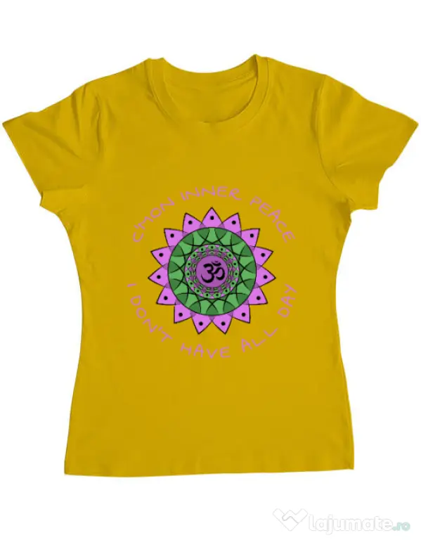 Tricou ADLER dama C’mon inner peace Galben
