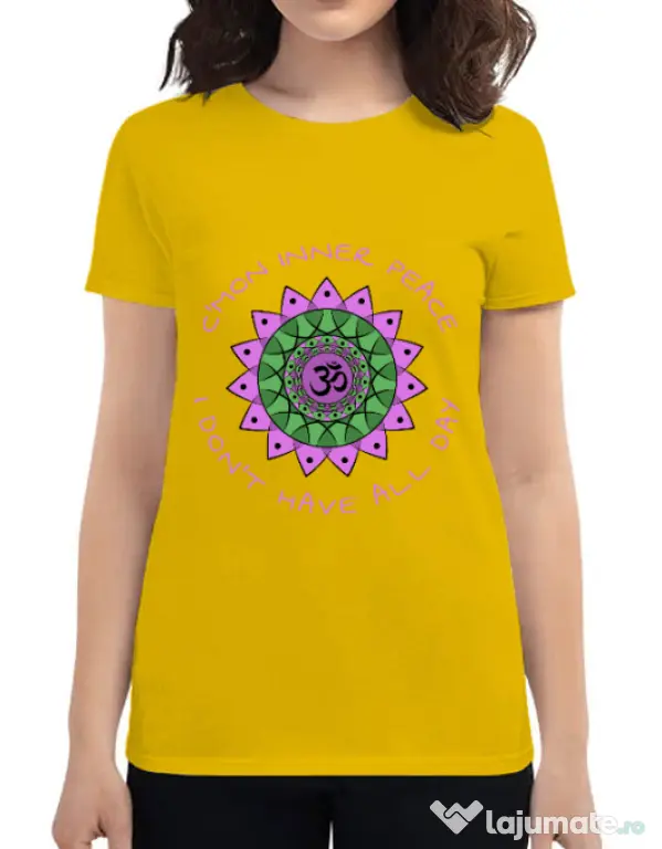 Tricou ADLER dama C’mon inner peace Galben
