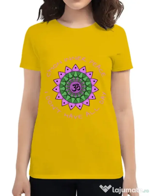 Tricou ADLER dama C’mon inner peace Galben