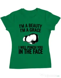 Tricou ADLER dama I am a grace Verde mediu