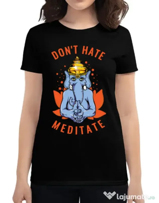 Tricou ADLER dama Don’t hate Negru