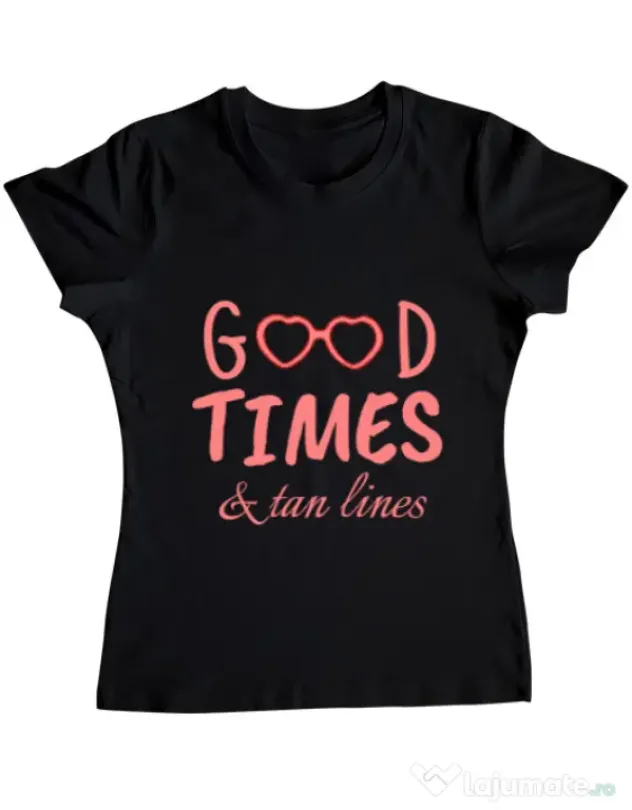 Tricou ADLER dama Tan lines Negru