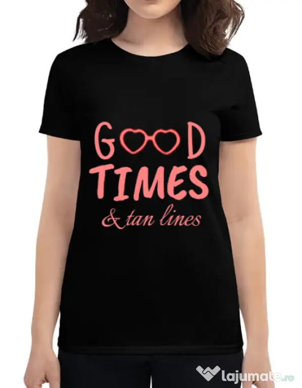 Tricou ADLER dama Tan lines Negru